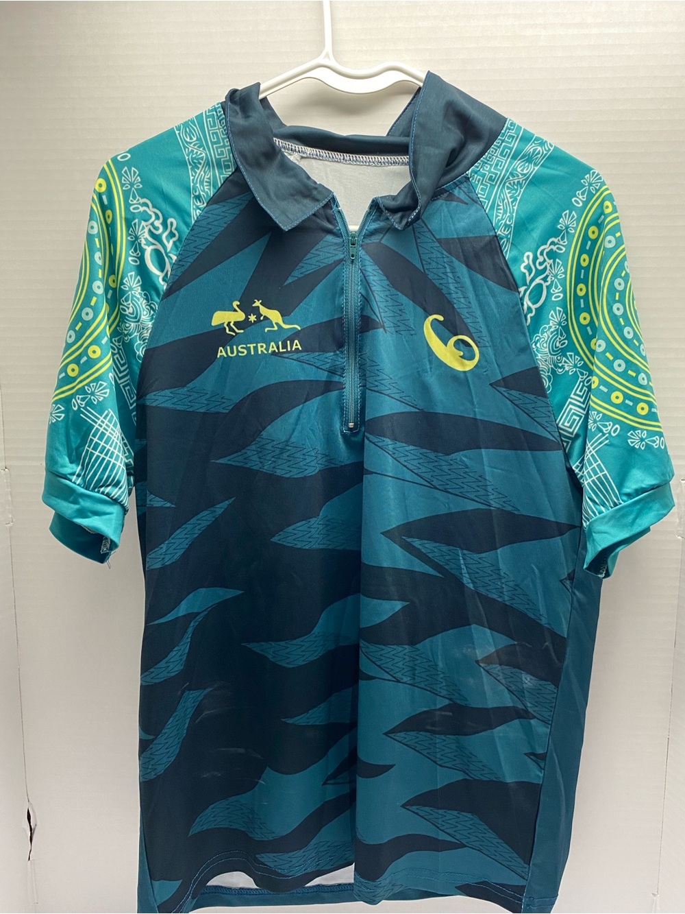 Australia Teal Men’s Olympic Sports Jersey with Half Zip